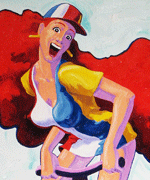 Oil Paint Rich Wilkie Hot Chick on a Stick